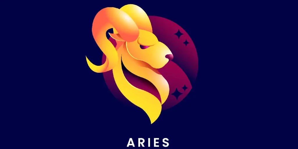 Dynamic representation of the Aries zodiac sign with a ram charging forward, embodying energy and courage, key themes for Aries in the horoscope 2025 predictions.