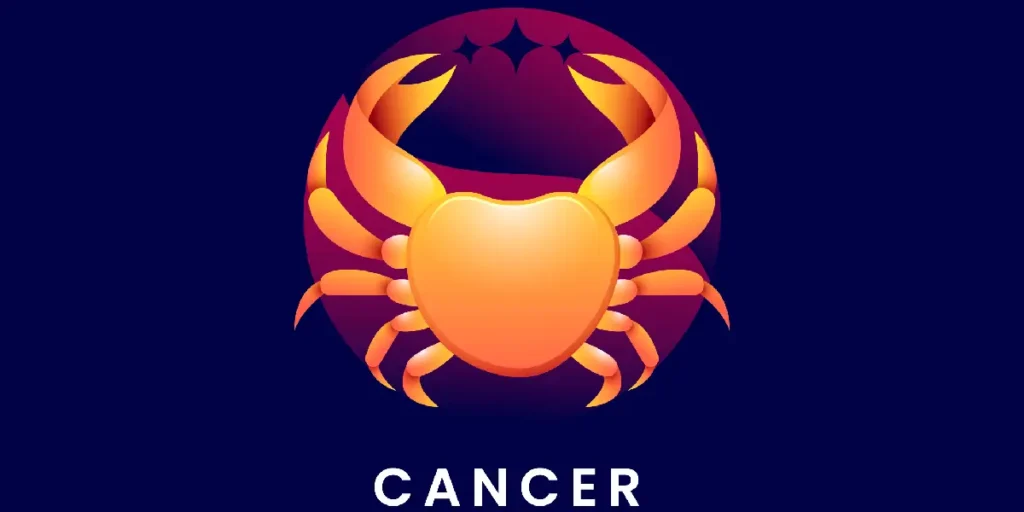 Emotive illustration of the Cancer zodiac sign, showcasing a crab against a backdrop of moonlit waters, symbolizing sensitivity and nurturing, themes highlighted in Cancer's 2025 horoscope.